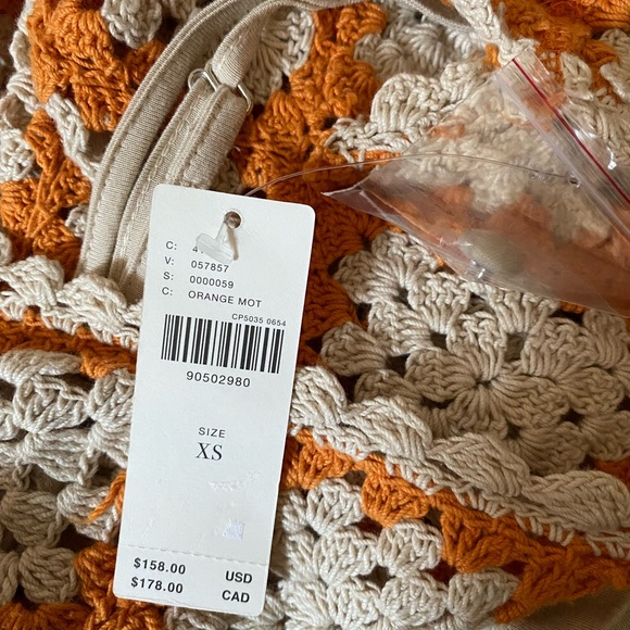 Anthropologie Maeve Sleeveless Crochet Mini Dress XS new with tag nwt orange - Picture 5 of 8